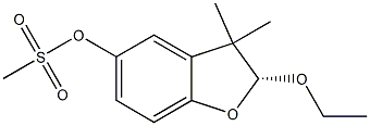 (2R)-2-Ethoxy-2,3-dihydro-3,3-dimethyl-5-(methylsulfonyloxy)benzofuran Struktur