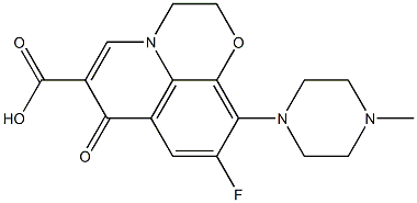 9-Fluoro-2,3-dihydro-10-(4-methyl-1-piperazinyl)-7-oxo-7H-pyrido[1,2,3-de]-1,4-benzoxazine-6-carboxylic acid Struktur