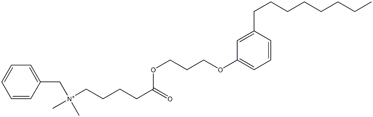 N,N-Dimethyl-N-benzyl-N-[4-[[3-(3-octylphenyloxy)propyl]oxycarbonyl]butyl]aminium Struktur