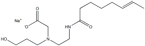 N-(3-Hydroxypropyl)-N-[2-(6-octenoylamino)ethyl]aminoacetic acid sodium salt Struktur