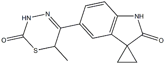 5-[(3,6-Dihydro-6-methyl-2-oxo-2H-1,3,4-thiadiazin)-5-yl]spiro[1H-indole-3(2H),1'-cyclopropan]-2-one Struktur