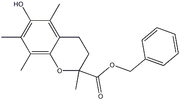 3,4-Dihydro-2,5,7,8-tetramethyl-6-hydroxy-2H-1-benzopyran-2-carboxylic acid benzyl ester Struktur