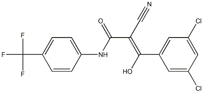 2-Cyano-3-hydroxy-3-[3,5-dichlorophenyl]-N-[4-trifluoromethylphenyl]acrylamide Struktur