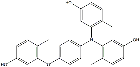 N,N-Bis(3-hydroxy-6-methylphenyl)-4-(3-hydroxy-6-methylphenoxy)benzenamine Struktur