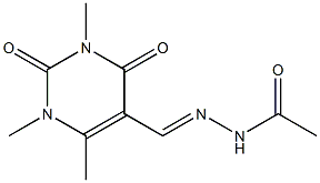 1,3,6-Trimethyl-5-[(2-acetylhydrazono)methyl]pyrimidine-2,4(1H,3H)-dione Struktur