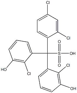 (2,4-Dichlorophenyl)bis(2-chloro-3-hydroxyphenyl)methanesulfonic acid Struktur