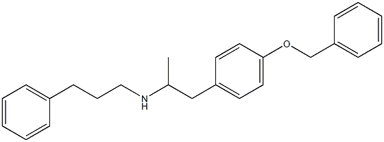 N-[1-Methyl-2-(4-benzyloxyphenyl)ethyl]-3-phenylpropan-1-amine Struktur