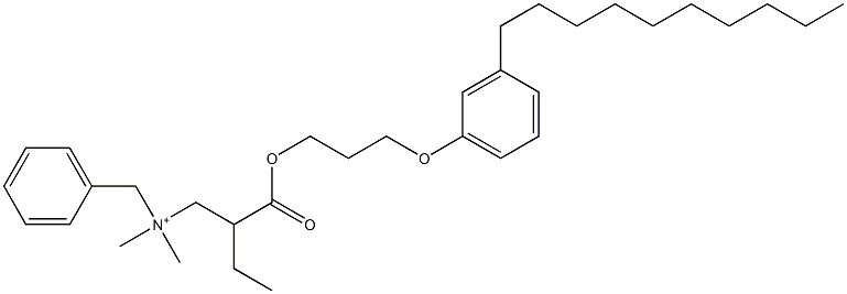 N,N-Dimethyl-N-benzyl-N-[2-[[3-(3-decylphenyloxy)propyl]oxycarbonyl]butyl]aminium Struktur