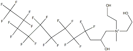 4,4,5,5,6,6,7,7,8,8,9,9,10,10,11,11,12,12,12-Nonadecafluoro-2-hydroxy-N,N-bis(2-hydroxyethyl)-N-methyl-1-dodecanaminium Struktur