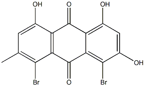 1,3,8-Trihydroxy-4,5-dibromo-6-methyl-anthracene-9,10-dione Struktur