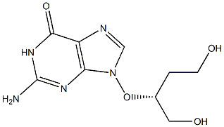 2-Amino-9-[(R)-3-hydroxy-1-hydroxymethylpropyloxy]-9H-purin-6(1H)-one Struktur