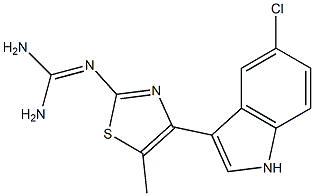 2-[4-(5-Chloro-1H-indole-3-yl)-5-methyl-2-thiazolyl]guanidine Struktur