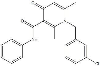 1-(3-Chlorobenzyl)-1,4-dihydro-2,6-dimethyl-N-phenyl-4-oxopyridine-3-carboxamide Struktur