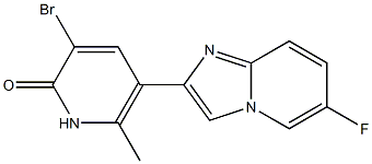 2-[(3-Bromo-6-methyl-1,2-dihydro-2-oxopyridin)-5-yl]-6-fluoroimidazo[1,2-a]pyridine Struktur