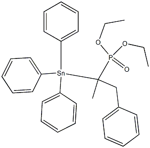 1-Triphenylstannyl-1-benzylethylphosphonic acid diethyl ester Struktur