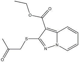 2-[[(Methylcarbonyl)methyl]thio]pyrazolo[1,5-a]pyridine-3-carboxylic acid ethyl ester Struktur