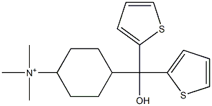 Trimethyl[4-(hydroxydi-2-thienylmethyl)cyclohexyl]aminium Struktur