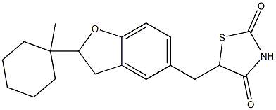 5-[2-(1-Methylcyclohexyl)-2,3-dihydrobenzofuran-5-ylmethyl]thiazolidine-2,4-dione Struktur