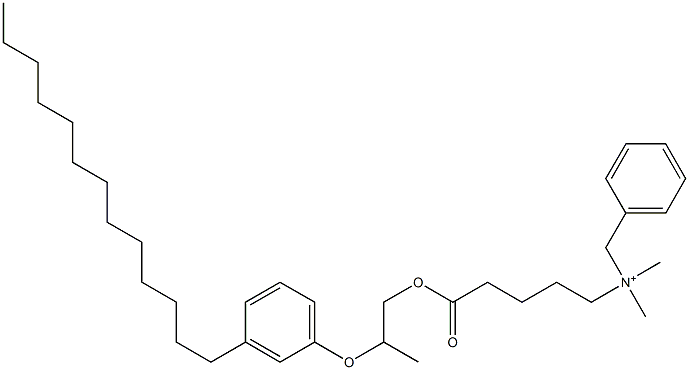 N,N-Dimethyl-N-benzyl-N-[4-[[2-(3-tridecylphenyloxy)propyl]oxycarbonyl]butyl]aminium Struktur