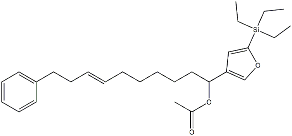 Acetic acid (E)-1-[5-(triethylsilyl)-3-furyl]-10-phenyl-7-decenyl ester Struktur