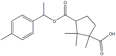 1,2,2-Trimethyl-3-[1-(p-tolyl)ethoxycarbonyl]-1-cyclopentanecarboxylic acid Struktur