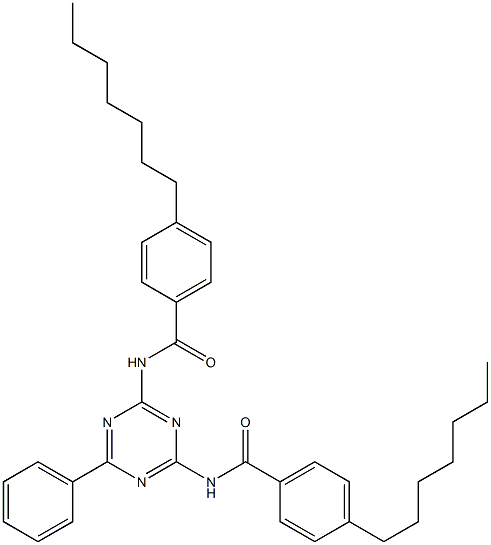 N,N'-(6-Phenyl-1,3,5-triazine-2,4-diyl)bis(4-heptylbenzamide) Struktur