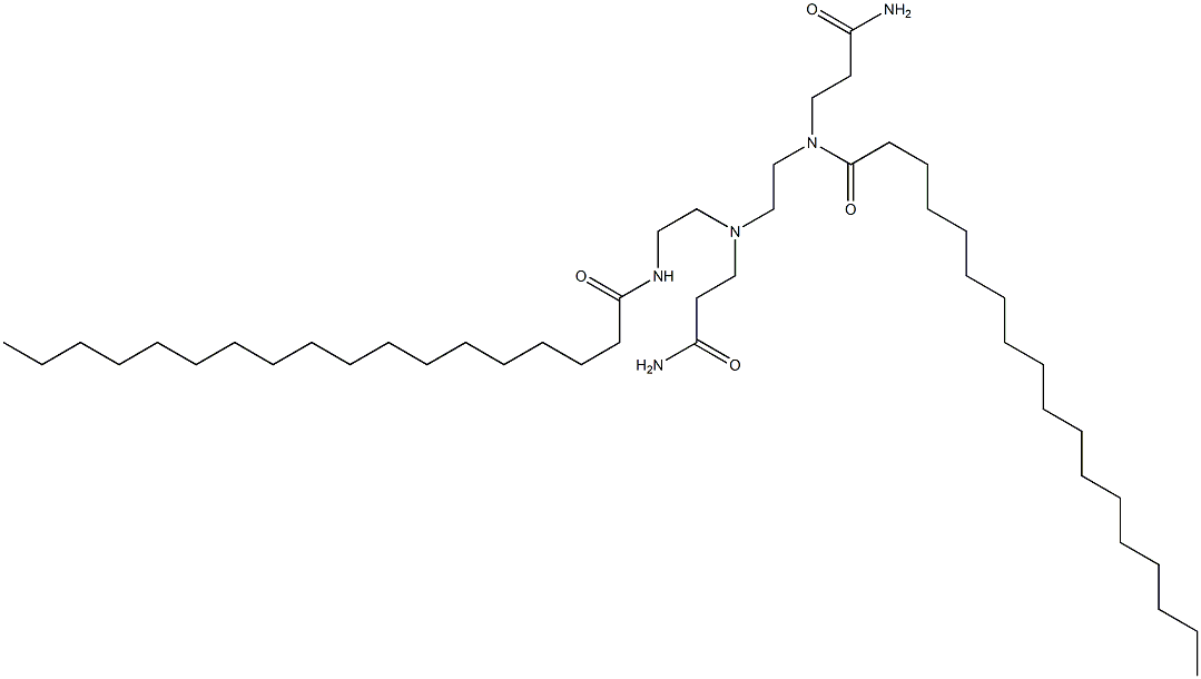 N-(3-Amino-3-oxopropyl)-N-[2-[(3-amino-3-oxopropyl)[2-[(1-oxooctadecyl)amino]ethyl]amino]ethyl]octadecanamide Struktur