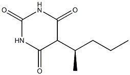 (-)-5-[(R)-1-Methylbutyl]-2,4,6(1H,3H,5H)-pyrimidinetrione Struktur