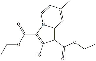 7-Methyl-2-mercaptoindolizine-1,3-dicarboxylic acid diethyl ester Struktur