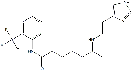 6-[2-(1H-Imidazol-4-yl)ethylamino]-N-[2-(trifluoromethyl)phenyl]heptanamide Struktur