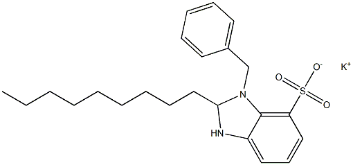 1-Benzyl-2,3-dihydro-2-nonyl-1H-benzimidazole-7-sulfonic acid potassium salt Struktur