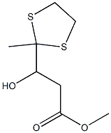 3-Hydroxy-3-(2-methyl-1,3-dithiolan-2-yl)propanoic acid methyl ester Struktur