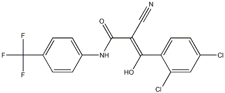 2-Cyano-3-hydroxy-3-[2,4-dichlorophenyl]-N-[4-trifluoromethylphenyl]acrylamide Struktur