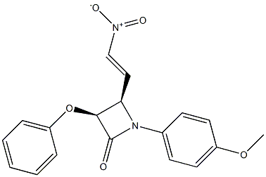 (3S,4R)-1-(p-Methoxyphenyl)-3-phenoxy-4-(2-nitrovinyl)azetidin-2-one Struktur