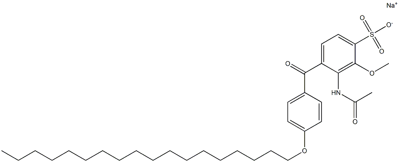 4-(4-Octadecyloxybenzoyl)-2-methoxy-3-acetylaminobenzenesulfonic acid sodium salt Struktur