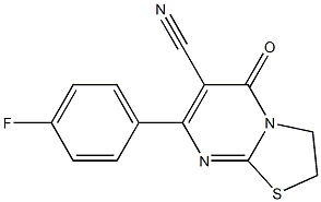 2,3-Dihydro-7-(4-fluorophenyl)-5-oxo-5H-thiazolo[3,2-a]pyrimidine-6-carbonitrile Struktur