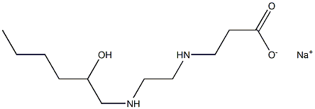 3-[N-[2-[N-(2-Hydroxyhexyl)amino]ethyl]amino]propionic acid sodium salt Struktur