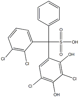 (2,3-Dichlorophenyl)(3,5-dichloro-2,4-dihydroxyphenyl)phenylmethanesulfonic acid Struktur