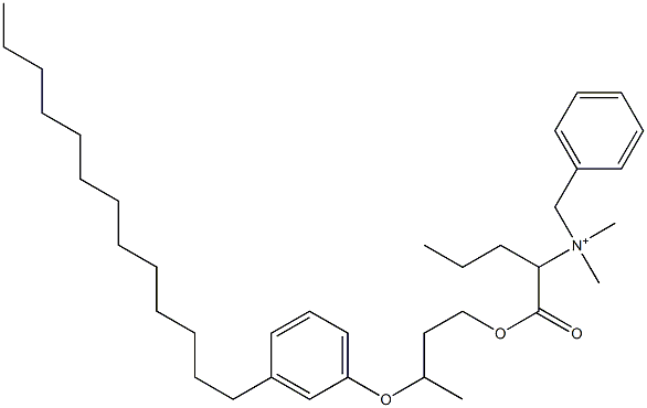 N,N-Dimethyl-N-benzyl-N-[1-[[3-(3-tridecylphenyloxy)butyl]oxycarbonyl]butyl]aminium Struktur