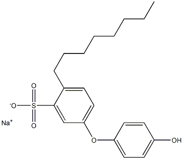 4'-Hydroxy-4-octyl[oxybisbenzene]-3-sulfonic acid sodium salt Struktur