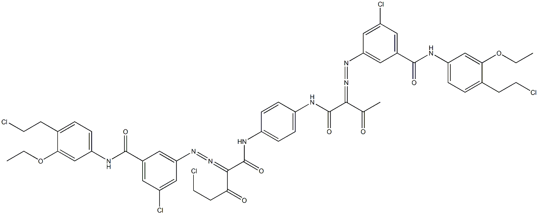 3,3'-[2-(Chloromethyl)-1,4-phenylenebis[iminocarbonyl(acetylmethylene)azo]]bis[N-[4-(2-chloroethyl)-3-ethoxyphenyl]-5-chlorobenzamide] Struktur