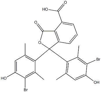 1,1-Bis(3-bromo-4-hydroxy-2,6-dimethylphenyl)-1,3-dihydro-3-oxoisobenzofuran-4-carboxylic acid Struktur