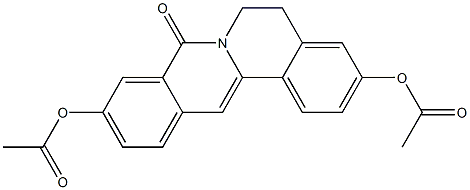 5,6-Dihydro-3,10-diacetoxy-8H-dibenzo[a,g]quinolizin-8-one Struktur