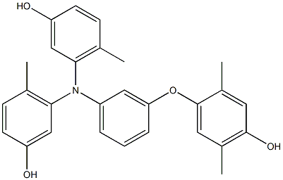 N,N-Bis(3-hydroxy-6-methylphenyl)-3-(4-hydroxy-2,5-dimethylphenoxy)benzenamine Struktur