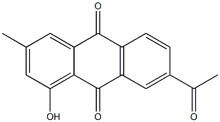 3-Methyl-1-hydroxy-7-acetylanthracene-9,10-dione Struktur