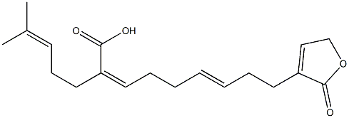 (2Z,6E)-2-(4-Methyl-3-pentenyl)-9-[(2,5-dihydro-2-oxofuran)-3-yl]-2,6-nonadienoic acid Struktur