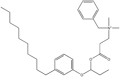 N,N-Dimethyl-N-benzyl-N-[2-[[1-(3-decylphenyloxy)propyl]oxycarbonyl]ethyl]aminium Struktur