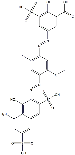 5-Amino-4-hydroxy-3-[4-(3-carboxy-4-hydroxy-5-sulfophenylazo)-2-methoxy-5-methylphenylazo]-2,7-naphthalenedisulfonic acid Struktur