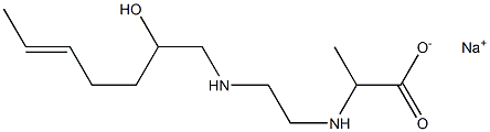 2-[N-[2-[N-(2-Hydroxy-5-heptenyl)amino]ethyl]amino]propionic acid sodium salt Struktur