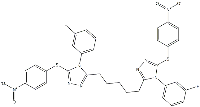 5,5'-(1,5-Pentanediyl)bis[4-(3-fluorophenyl)-3-(4-nitrophenylthio)-4H-1,2,4-triazole] Struktur